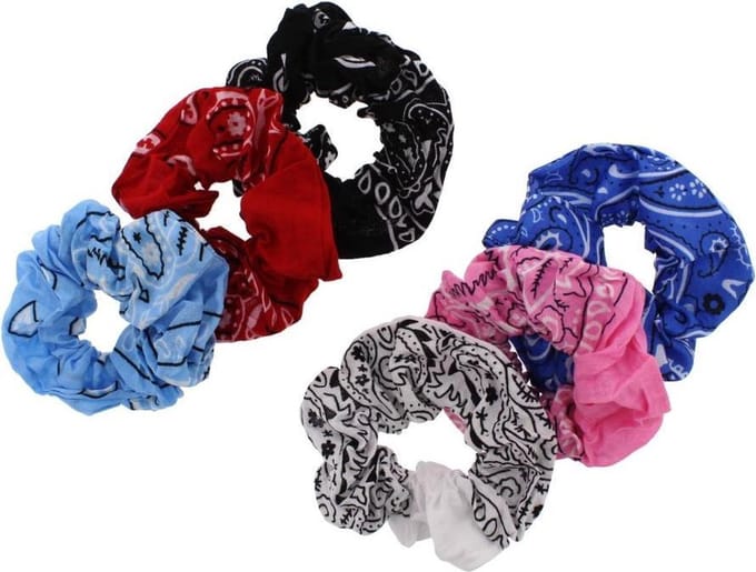 Zac's Alter Ego Haar scrunchie Assorted Colour Paisley Set van 6 Multicolours