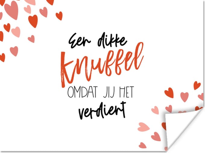 Poster Beterschap - Quote - Knuffel - 40x30 cm