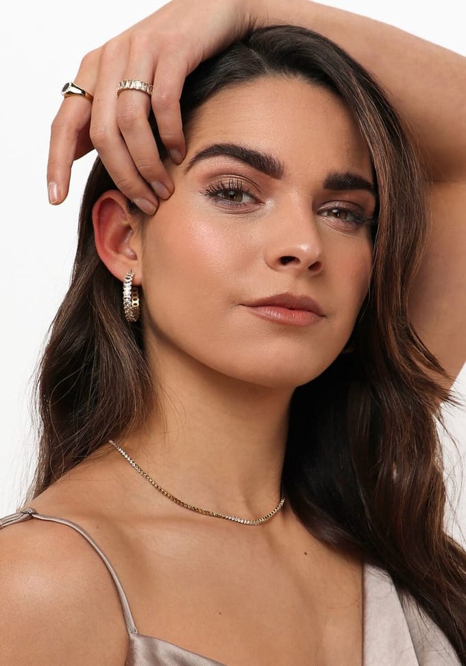 Notre-V Earring Strass Sieraden Dames - Goudkleurig - Maat ONESIZE