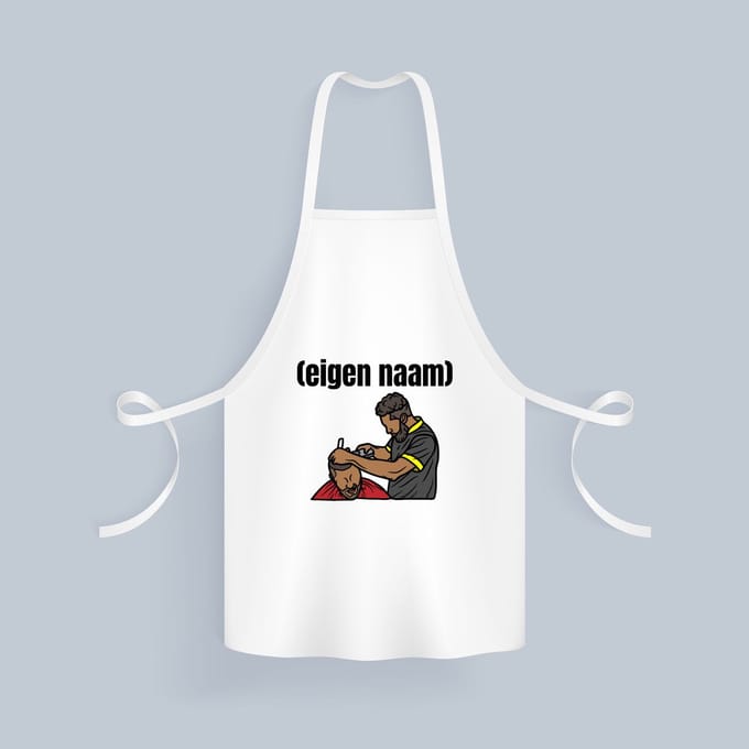 Akyol - kapper man met eigen naam Keukenschort - Kapper - barbers - collega's - verjaardag - afscheidscadeau - geschenk - kado - 82 bij 71 cm