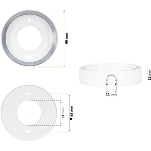 HOFTRONIC Afdekring geschikt voor Pavo LED Inbouwspots - Montagesysteem - Wit