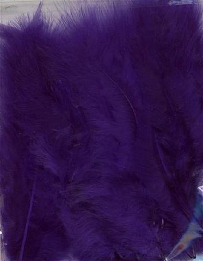 Paarse Marabou Veren - 7 tot 12 cm hoog - 15 Stuks