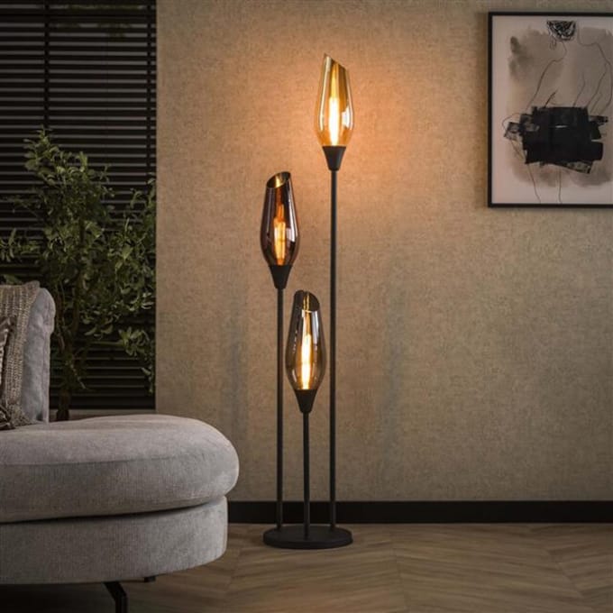 Hoyz Collection - Vloerlamp Cocoon Mix Glass - Zwart
