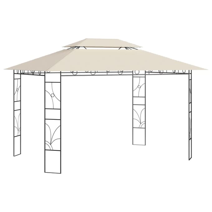 vidaXL - Prieel - 160 - g/m² - 4x3x2,7 - m - crèmekleurig
