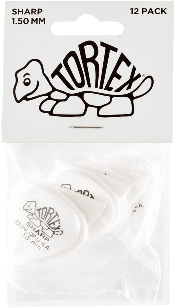 Jim Dunlop Tortex Sharp - Plectrums - 1,50 mm - Player's Pack 12 Stuks