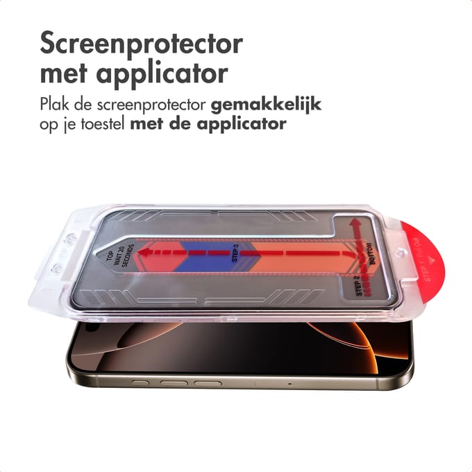 Accezz Screen Protector - Geschikt voor Apple iPhone 16 Pro Max - Gehard Glas Privacy Screenprotector + Applicator