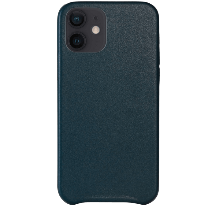 Mocaa iPhone 12 Mini Slim-Fit Hoesje Lederlook Blauw