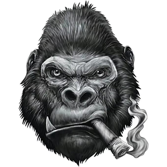 Motorfiets stickers Lethal Threat Mini Vilain Gorille Cigare