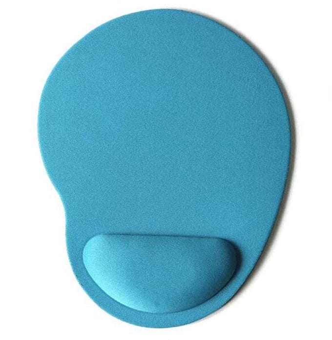 Gadgetpoint - Antislip Muismat - Polssteun - Mousepad - Rond Lichtblauw