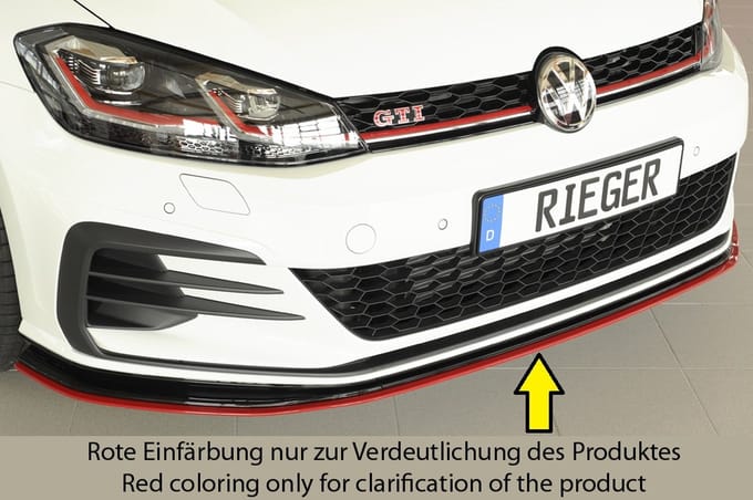 RIEGER - VOLKSWAGEN GOLF 7.5 GTI TCR - RIEGER PERFORMANCE FRONT SPLITTER ATTACHMENT - GLOSS BLACK