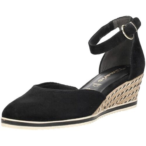 Tamaris Espadrilles Sleehak zwart Leer - Dames - Maat 42