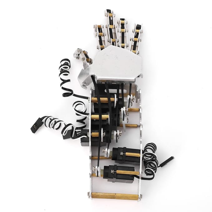 Robot Hand Kit 11 Schaal Analoge Servo 5 Vinger Manipulator Rechter Mechanische Hand voor Ontwikkeling white