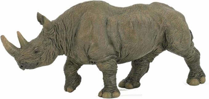 Speelfiguur - Wilde dieren - Neushoorn - Zwart