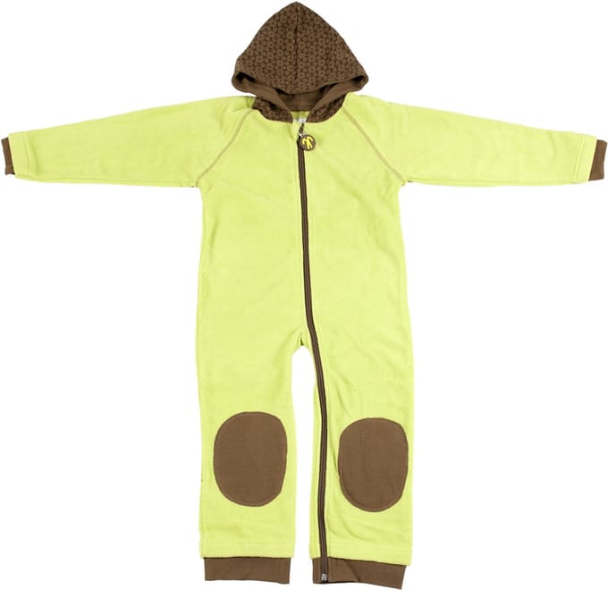 Ducksday fleece suit unisex groen/bruin - 110/116
