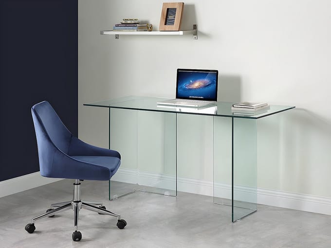 Vente-unique Bureau CLARISSA - Gehard glas - Doorzichtig