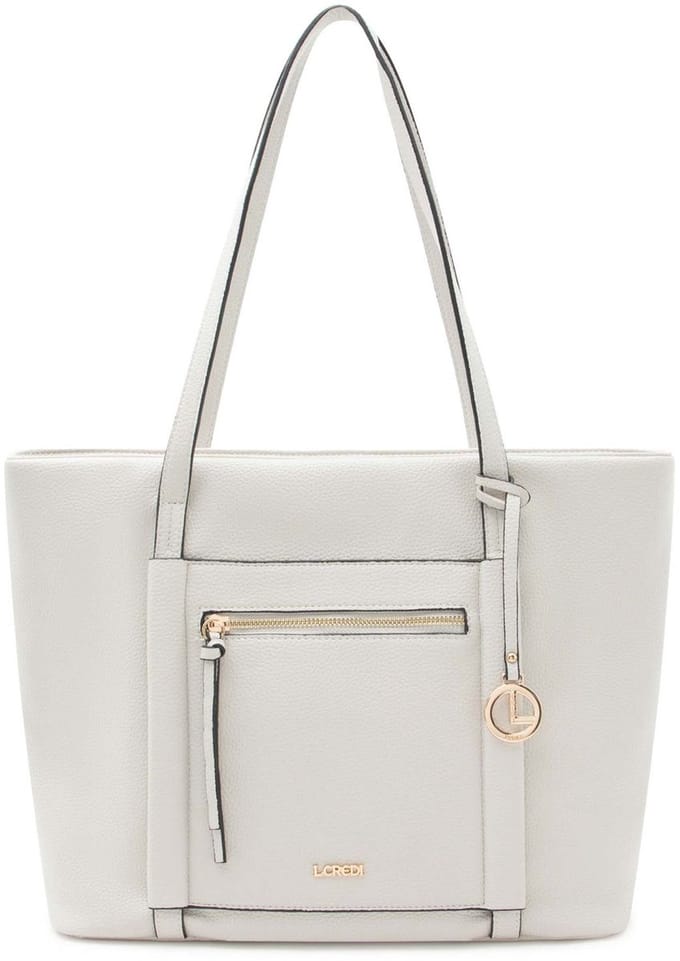 L.CREDI shopper schoudertas Merle Shopper Light Gray crème
