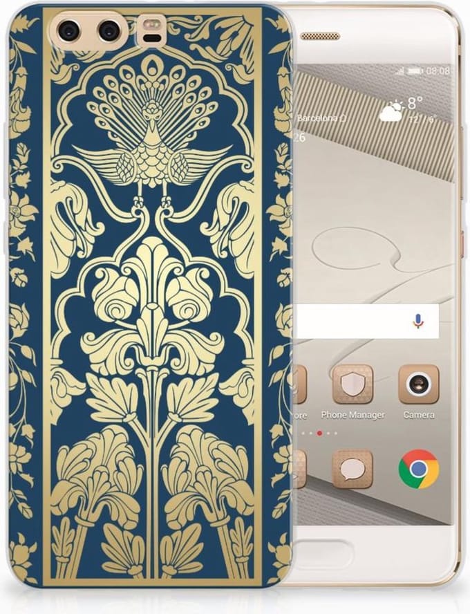 Huawei P10 Plus TPU Case Beige Flowers