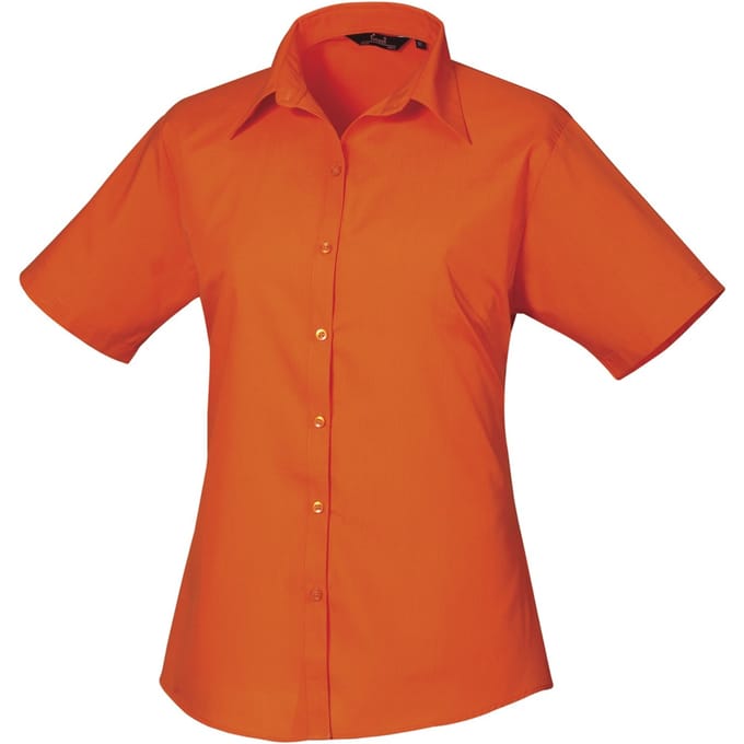 Premier Popeline blouse met korte mouwen / Gewoon werkoverhemd (Oranje)