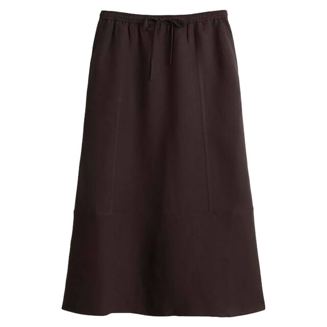 Midirok van mix van viscose en linnen model 'Ridana'