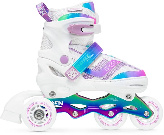 RAVEN Drill 3-in-1 Verstelbare Skeelers Wit/Neo Chrome 34-37