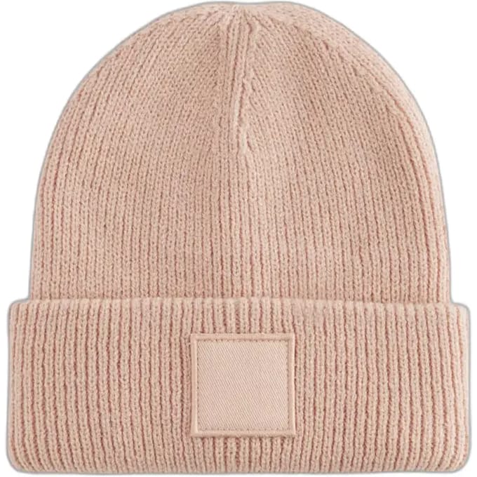 Kids Deep Cuffed Tonal Patch Beanie - Peach - 3-8 YRS