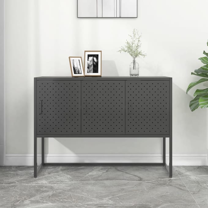 vidaXL - Dressoir - 105x35x75 - cm - staal - antracietkleurig