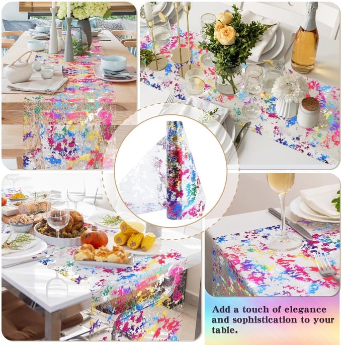 Dailygoods - Glanzende Tafelloper voor Feestjes - 29 cm x 4,5 m