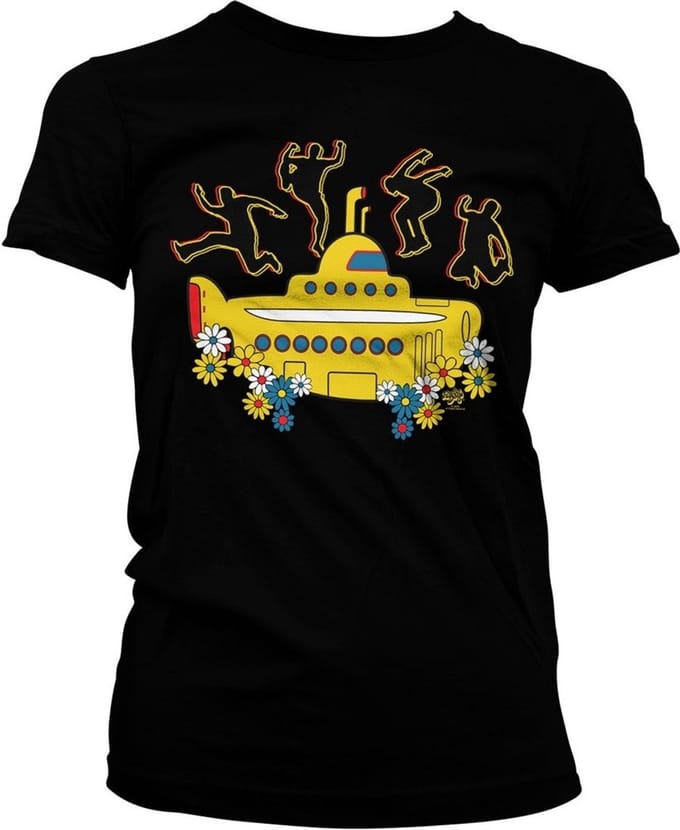 The Beatles Dames Tshirt -XL- Yellow Submarine Zwart