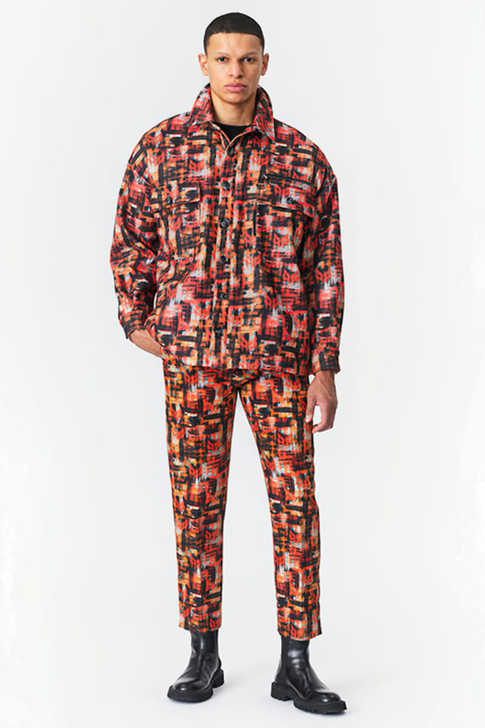 Marcell von Berlin Printed Shirt Jacket Check Print Maat: 50 | Lichte Jassen Outlet | Heren