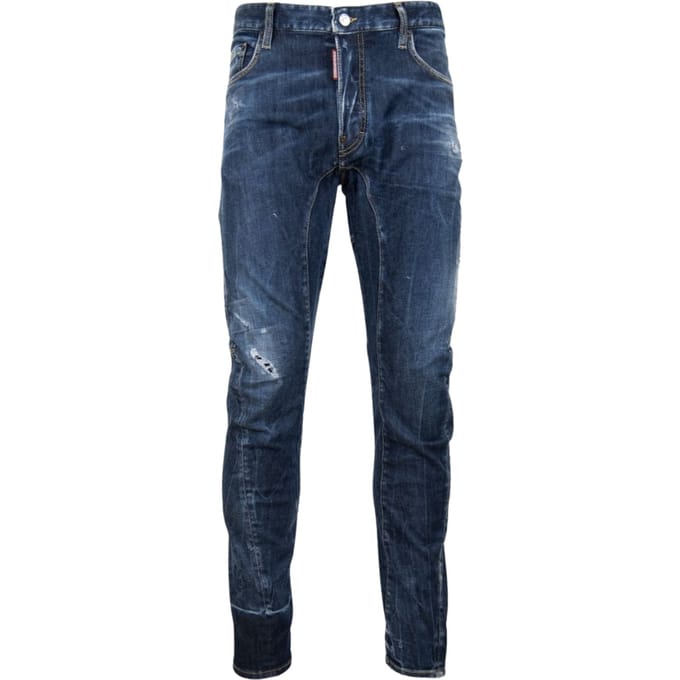 Dsquared2 Nette Biker Jeans Licht Gebruikte Stijl Blauwe Jeans