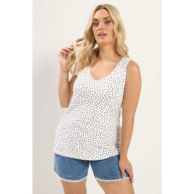 Yours Ivoorwitte Top Met Stippen Size 40