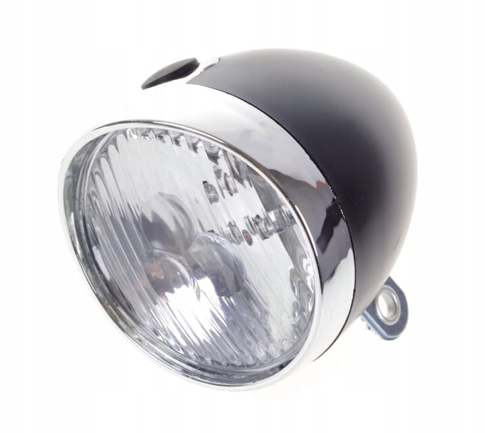 Retro LED Fietsvoorlamp Zwart