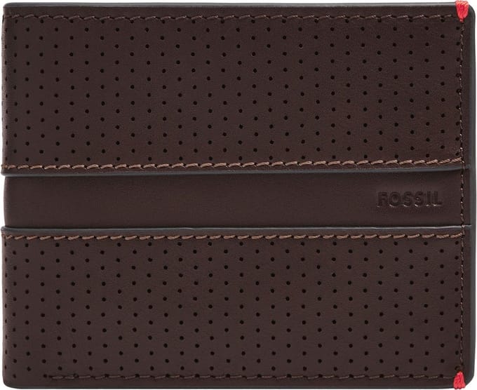 FOSSIL Portemonnee Rennsport Bifold With Flip ID Mink Donkerbruin
