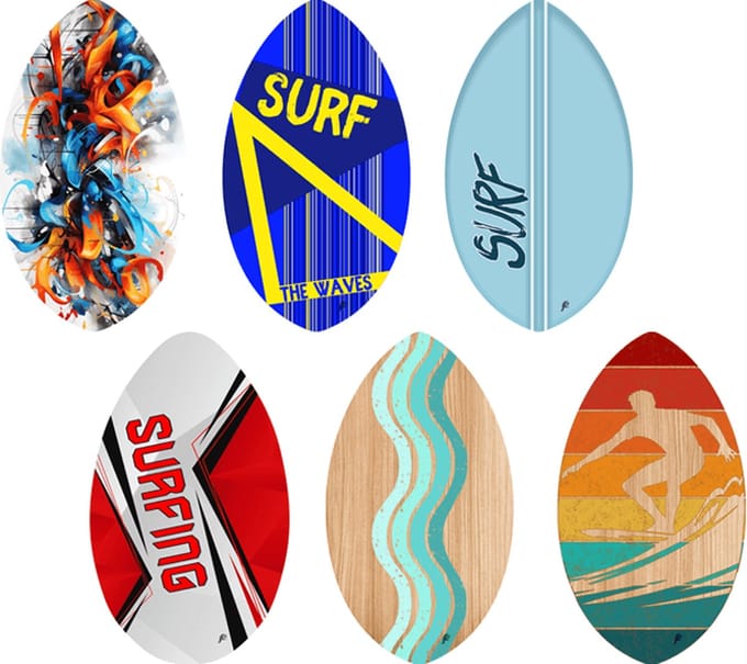Twisk skimboard hout 90 cm speelgoed - multicolor strandplezier.