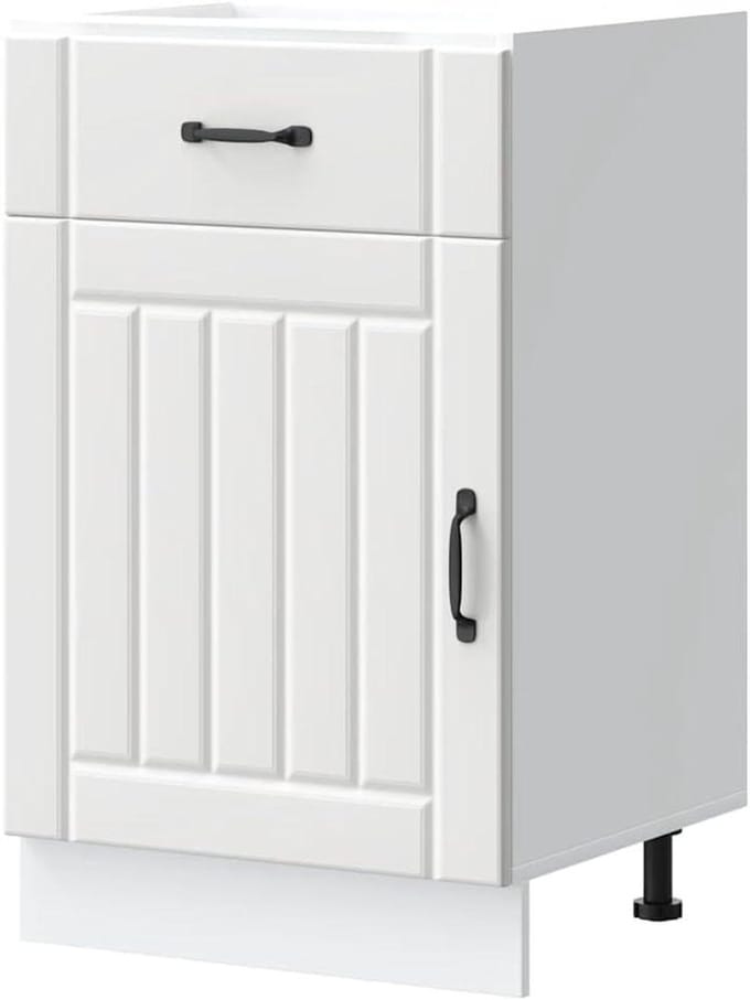 Gecheer Lucca Kitchen Cabinet Kitchen Unit Kitchen Unit White Wood 50 x 46 x 81.5 cm (W x D x H)