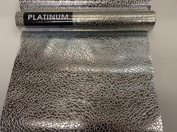 Platinum - vinylbehang - zilver print