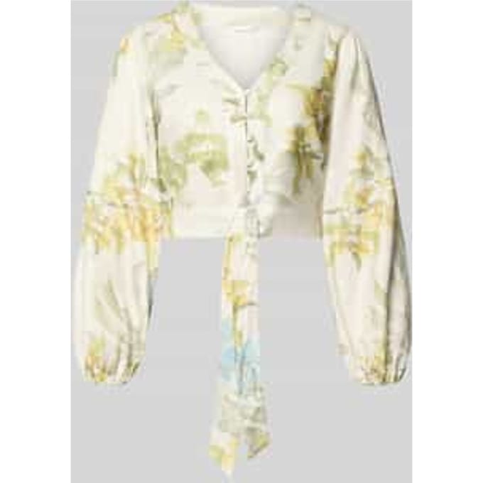 Kort blouse van mix van linnen en viscose model 'SHIRLEY'