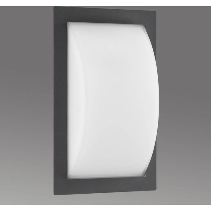 LCD Ivett buitenwandlamp, grafiet, E27, glas