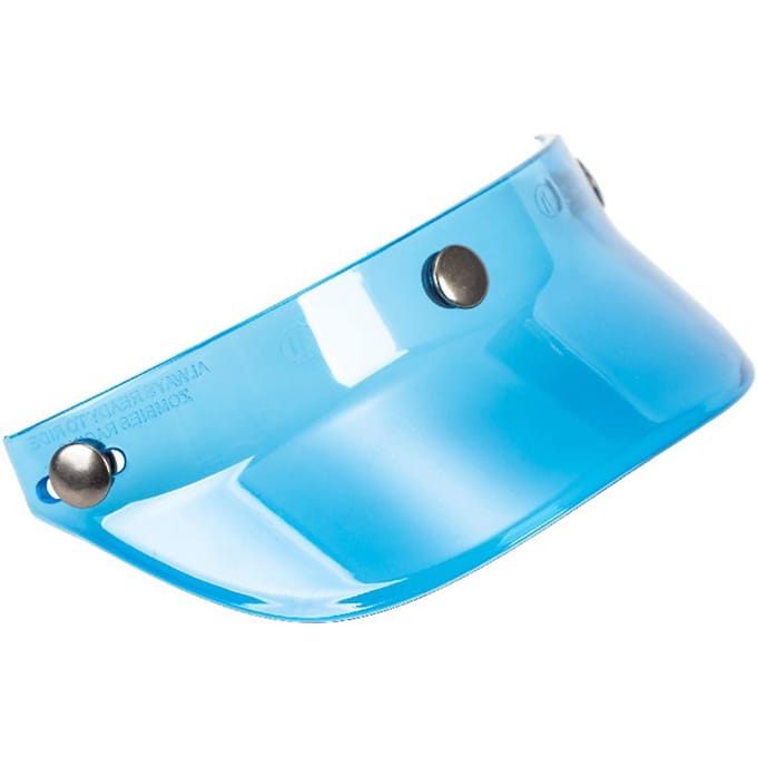 Visière Universelle à 3 Boutons Pression Relevable Coupe-Vent pour Casque de Moto Ouvert Blue