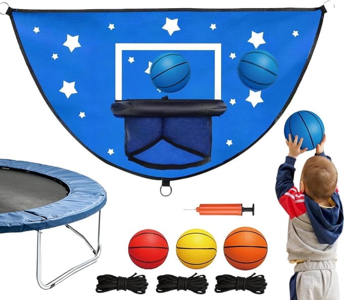 Trampoline basketbalset - Spring en dunk spel - Kinderen actief houden - Veilig dunking ontwerp - 98 x 50 cm