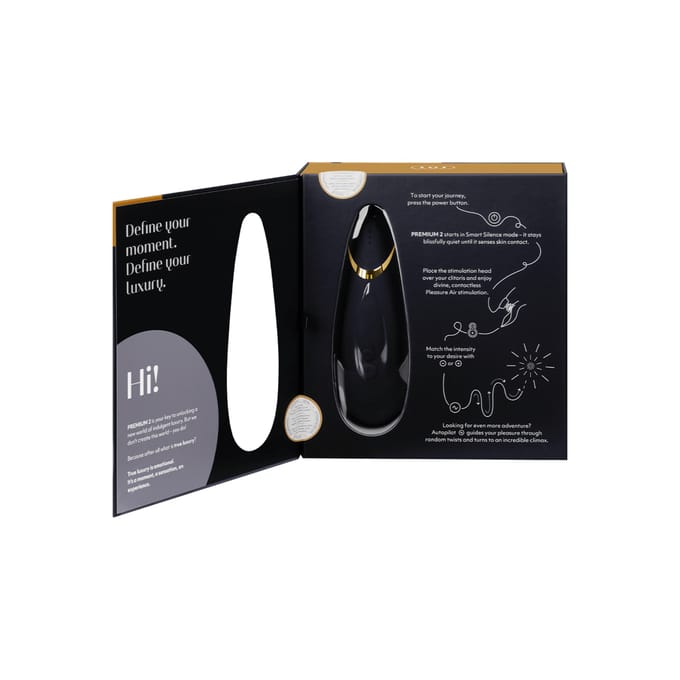Womanizer - Premium 2 Luchtdruk vibrator - Zwart - 9 standen - Waterproof - Oplaadbaar