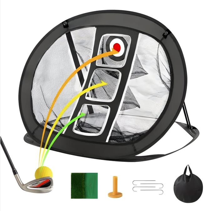 Stripe chippingnet voor golf - Mat, 6 trainingsballen en draagtas
