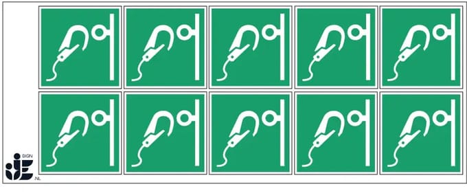 Veilig ankerpunt sticker - E072 | 5 x 5 cm - 10 stuks per vel