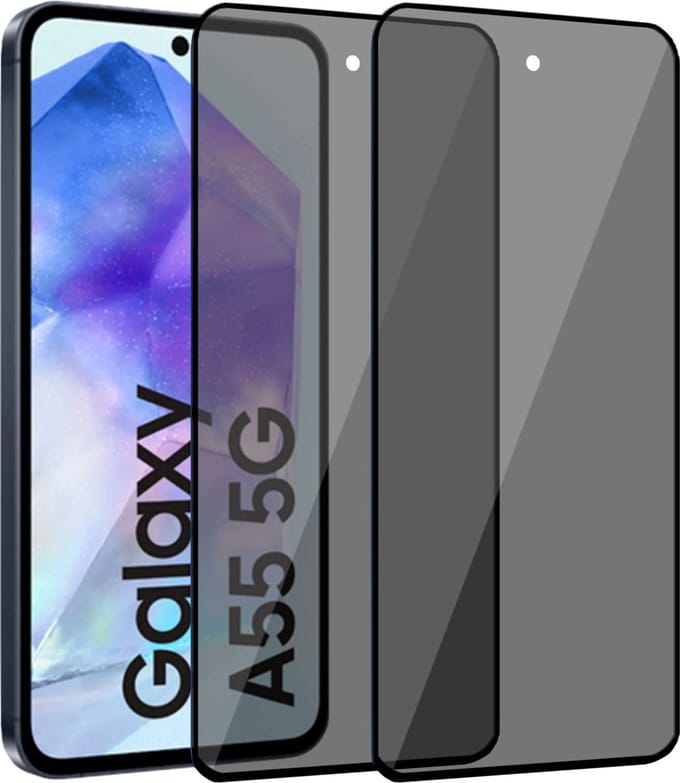 2x Geschikt voor Samsung Galaxy A55 / A35 - Privacy Screenprotector - Beschermglas - Privé GuardCover