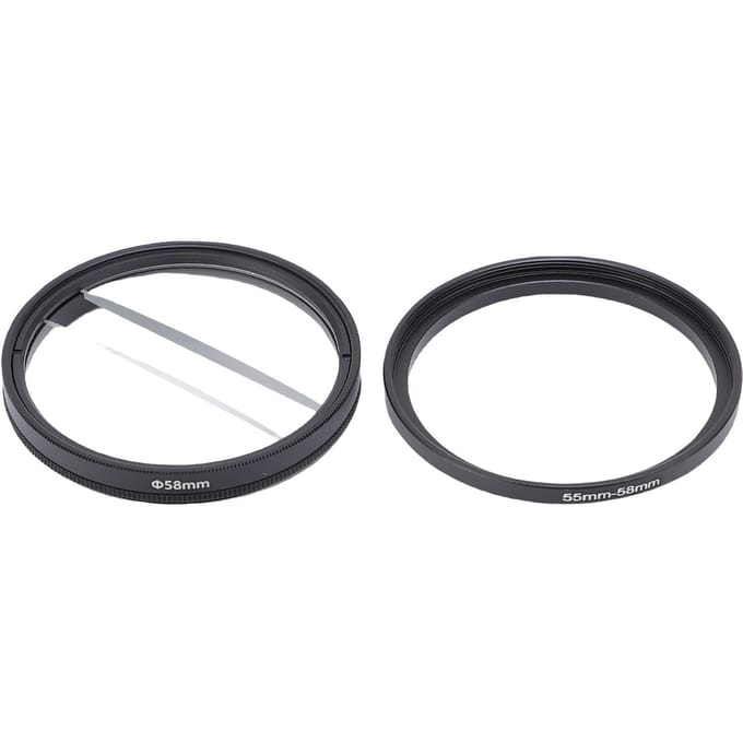 58MM Dubbele Halve Maan Speciale Blur Effecten Filter Dubbel Glas Camera Midden Gesplitste Diopter Lens gray