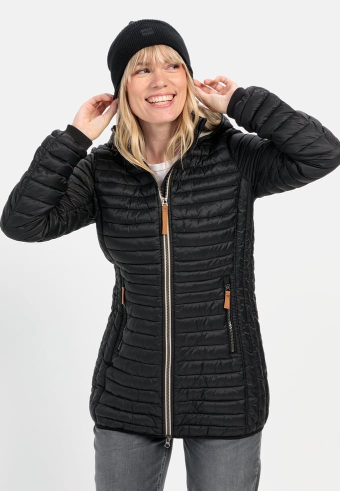 camel active Gewatteerde jas van gerecycled polyamide (GRS-gecertificeerd) - Maat womenswear-52 - Zwart