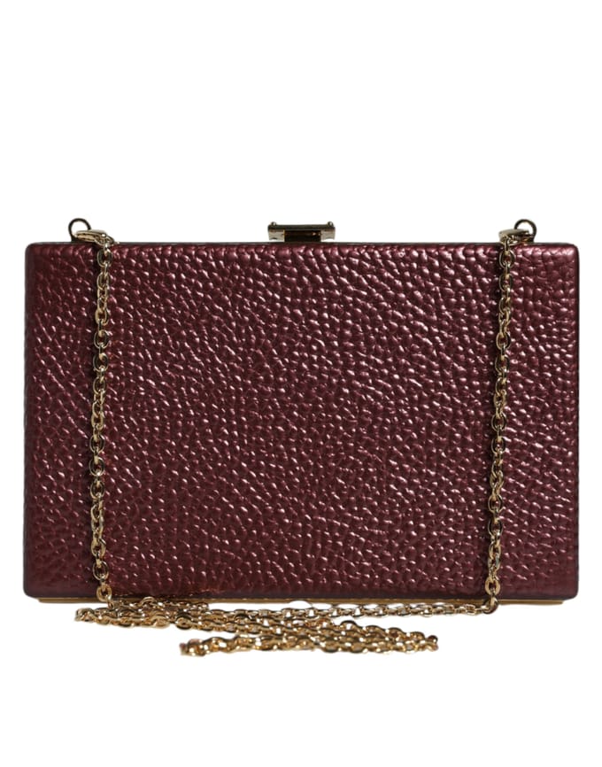 Bordeaux Leren Clutch Avond Schoudertas