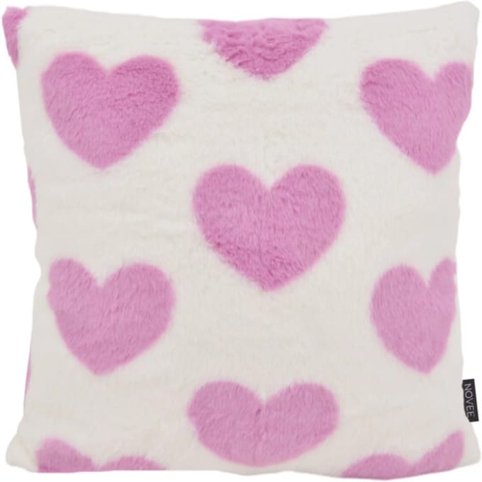 Sierkussen Furry Hart Lichtroze | 45 x 45cm | Imitatiebont / Polyester