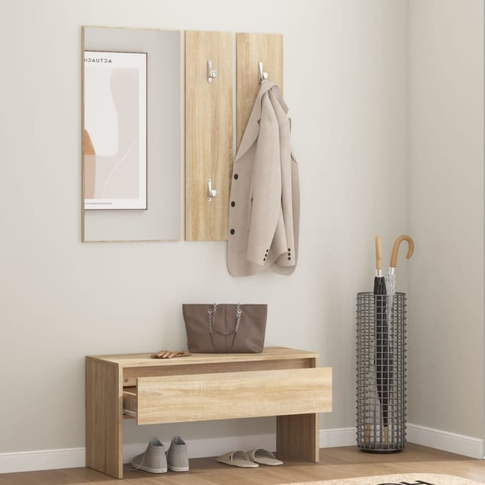vidaXL - Garderobe - set - bewerkt - hout - sonoma - eiken
