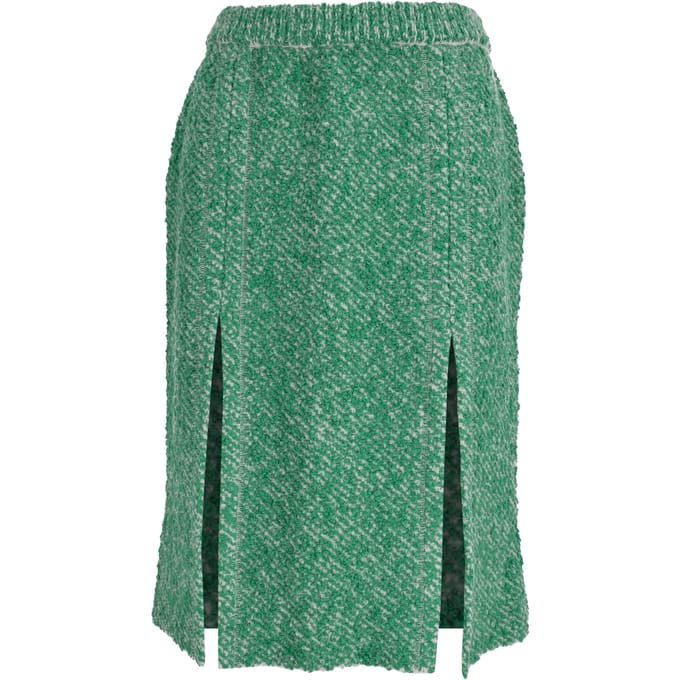 Stella McCartney midi-rok van bouclé-tweed in groene katoen